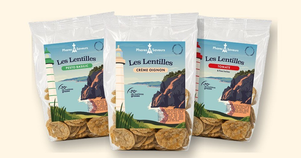 Sachets Les Lentilles pesto basilic, crème oignon et tomate